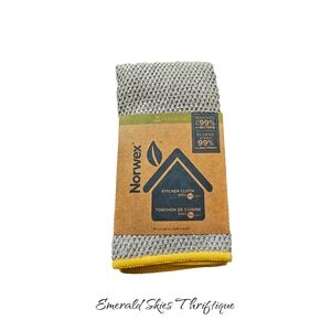Norwex Kitchen‎ Cloth Grey w/ Yellow Border 13.78" X 10.24" New!